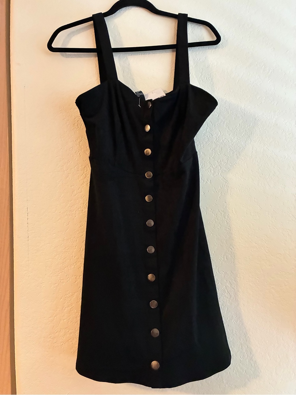 2/$25 Black Button-Front mini dress